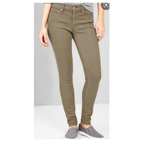 Jeans Gap 1969 True Skinny High Rise Green Denim Size 26 R WOMEN'S WOMAN'S - Picture 9 of 9